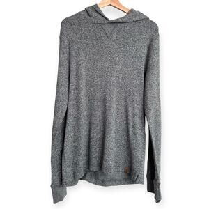 Roots Marled Gray Cotton Knit Pullover Sweater Hoodie Men's Size S